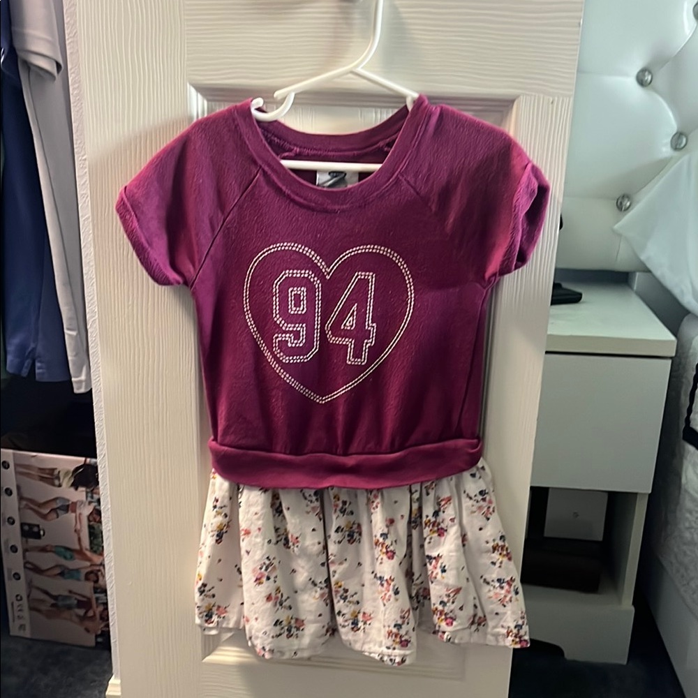 Old Navy Purple and White Kids Casual Dress
